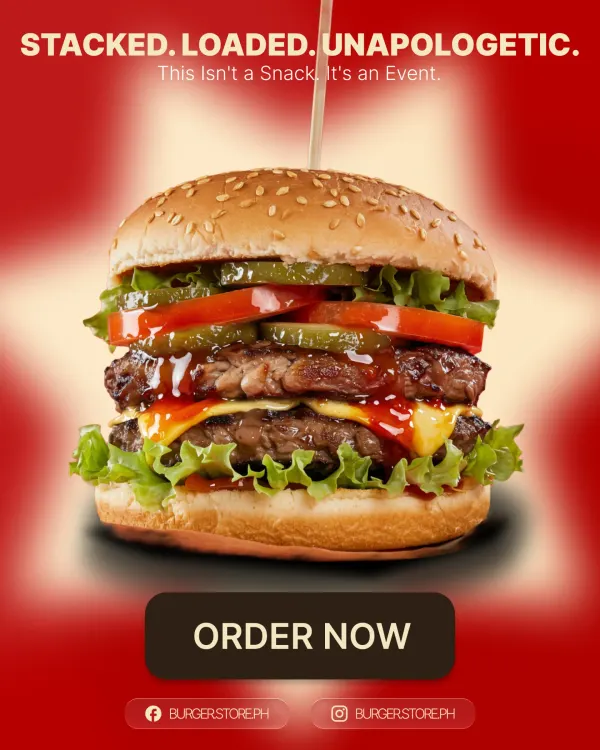 Sample Burger Promotional Ad